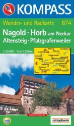 874. Nagold, Horb, 1: 25 000 turista térkép Kompass (2007)