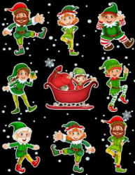 Christmas Holiday Sticker Album Dancing Elves: 100 Plus Pages For PERMANENT Sticker Collection, Activity Book For Boys and Girls - 8.5 by 11 - Fat Dog Journals (ISBN: 9781975986056)