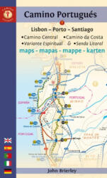 Camino Portugues Maps : Lisbon - Porto - Santiago / Camino Central, Camino De La Costa, Variente Espiritual & Senda Litoral - angol 2023 (ISBN: 9781912216314)