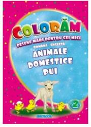 Animale domestice pui. Desene mari pentru cei mici română-engleză (ISBN: 9786068373881)