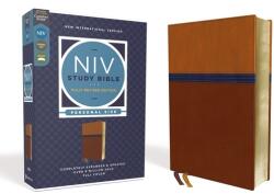 NIV Study Bible Fully Revised Edition Personal Size Leathersoft Brown/Blue Red Letter Comfort Print (2020)
