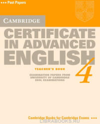 Cambridge Certificate in Advanced English 4 Teacher's book (ISBN: 9780521656528)