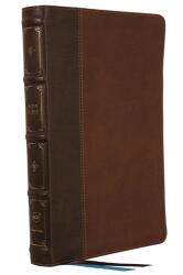 NKJV, Large Print Thinline Reference Bible, Blue Letter, Maclaren Series, Leathersoft, Brown, Comfort Print (ISBN: 9780785297796)