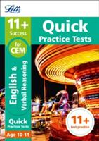 Letts 11+ Success - 11+ Verbal Reasoning Quick Practice Tests: For the Cem Tests: Age 10-11 (ISBN: 9781844198948)