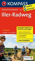 7029. Illerradweg kerékpáros térkép 1: 50 000 Fahrradtourenkarte (2013)