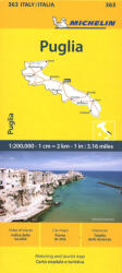 Puglia autótérkép - Michelin 363 (ISBN: 9782067262973)