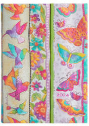 Hummingbirds & Flutterbyes (Playful Creations) Midi 12-month Day-at-a-Time Dayplanner 2024 - Paperblanks (ISBN: 9781439704455)
