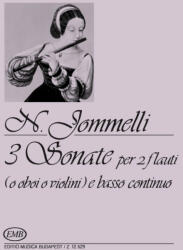 Jommelli, Niccolo: Három szonáta két fuvolára (oboára, hegedűre) és basso continuora (ISBN: 9790080125298)