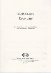 Bárdos Lajos: Recordare (ISBN: 9790080144176)