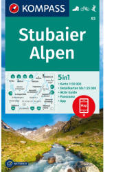 83. Stubaier Alpen turista térkép Kompass 1: 50 000 (ISBN: 9783991217718)