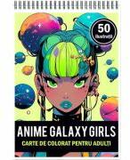 Carte de colorat pentru adulti, 50 de ilustratii, Anime Galaxy Girls (ISBN: 3874783781299)