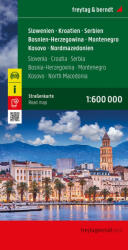 Szlovénia, Horvátország, Szerbia, BH, Montenegró, Koszovó, Észak-Macedónia térkép (ISBN: 9783707922448)