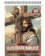 Carte de colorat pentru adulti, 50 de ilustratii Biblice, Volumul 1 (ISBN: 3874783780926)