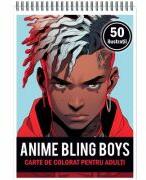 Carte de colorat pentru adulti, 50 de ilustratii, Anime Bling Boys (ISBN: 3874783781244)