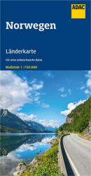Norvégia térkép, Norvégia autós térkép ADAC 1: 750 000 (ISBN: 9783826423406)