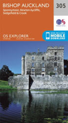 Bishop Auckland térkép - Spennymoor and Newtown : 305 (ISBN: 9780319245576)