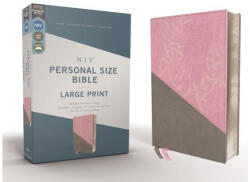 Niv, Personal Size Bible, Large Print, Leathersoft, Pink/Gray, Red Letter Edition, Comfort Print - Zondervan (2019)