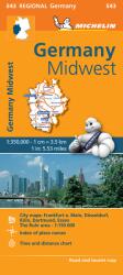 543. Közép-nyugat Németország térkép Michelin 1: 350 000 (2013)