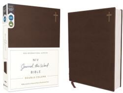 Niv, Journal the Word Bible, Double-Column, Leathersoft, Brown, Red Letter Edition, Comfort Print: Reflect, Take Notes, or Create Art Next to Your Fav - Zondervan (2020)