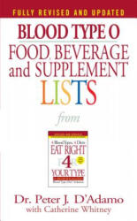 Blood Type O Food, Beverage and Supplement Lists - Peter J. D'Adamo, Catherine Whitney (2001)