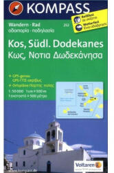252. Kos, Südlicher Dodekanes turista térkép Kompass (2013)