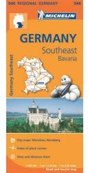 546. Dél-kelet Németország, Bajorország térkép Michelin 1: 375 000 (2013)