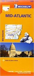 582. Mid-Atlantic USA, Allegheny Highlands térkép Michelin 1: 500 000 (2013)