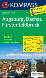 190. Augsburg, Dachau, Fürstenfeldbruck turista térkép Kompass (2013)