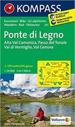 107. Ponte di Legno turista térkép Kompass 1: 50 000 (2013)