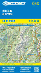 053 Dolomitok - Dolomiti di Brenta1: 25.000 túristatérkép - TABACCO - 2024 (ISBN: 9788883151774)