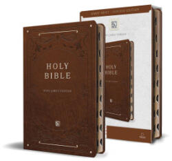 KJV Holy Bible, Giant Print Thinline Large Format, Brown Premium Imitation Leath Er with Ribbon Marker, Red Letter, and Thumb Index (ISBN: 9798890980533)