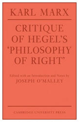 Critique of Hegel's 'Philosophy Of Right' - Karl Marx (ISBN: 9780521292115)