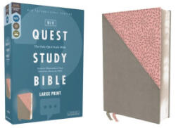 Niv, Quest Study Bible, Large Print, Leathersoft, Gray/Pink, Comfort Print - Christianity Today Intl (ISBN: 9780310465836)