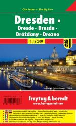 Drezda várostérkép 1: 12 500 City Pocket vízhatlan Freytag térkép PL 140 CP (2013)