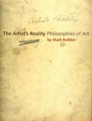 Artist's Reality - Mark Rothko (ISBN: 9780300115857)