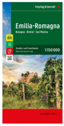 Emilia-Romagna térkép, Bologna, San Marino autós- és szabadidőtérkép 1: 150e Freytag 2024 (ISBN: 9783707922585)