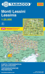 059. Monte Lessini turista térkép Tabacco 1: 25 000 (2013)