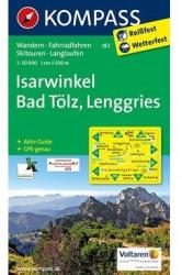182. Isarwinkel, Bad Tölz, Lenggries turista térkép Kompass (2014)
