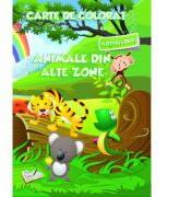 Carte de colorat cu abtibilduri. Animale din Alte Zone (2014)