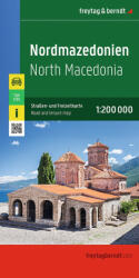 Macedonia de Nord, hartă rutieră şi de agrement 1: 200.000, freytag & berndt (ISBN: 9783707924572)