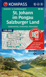 80. St. Johann, Salzburger Land turista térkép Kompass 2025 (ISBN: 9783991542773)