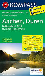 757. Aachen, Düren, Nationalpark Eifel, Rureifel, Hohes Venn turista térkép Kompass (2014)
