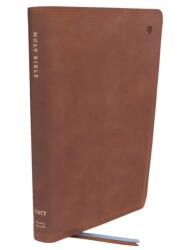 NET Bible, Large Print Thinline with Cross References, Brown Leathersoft, Comfort Print, (ISBN: 9781400334896)