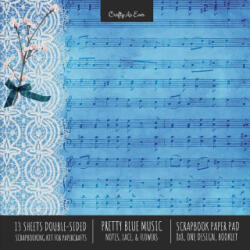 Pretty Blue Music Scrapbook Paper Pad 8x8 Decorative Scrapbooking Kit for Cardmaking Gifts, DIY Crafts, Printmaking, Papercrafts, Notes Lace Flowers D - Crafty as Ever (ISBN: 9781636571690)