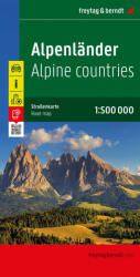 Alpok országai, 1: 500 000 Freytag térkép AK 2701 (ISBN: 9783707904253)