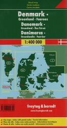 Dánia autótérkép (+ Grönland és Feröer-szigetek) - 1: 400000 (ISBN: 9783707900309)