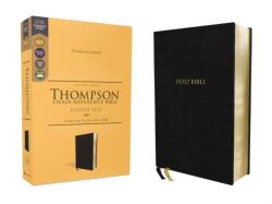 KJV, Thompson Chain-Reference Bible, Handy Size, European Bonded Leather, Black, Red Letter, Comfort Print (ISBN: 9780310459125)