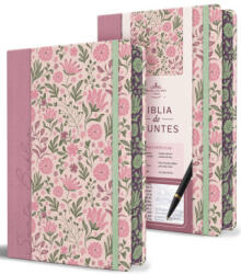 Biblia de Apuntes Rvr 1960 Tapa Dura, Rosada Con Flores / Spanish Journalling Bible Rvr 1960 Hardcover Pink with Flowers (ISBN: 9798890985118)
