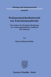 Parlamentssicherheitsrecht zur Extremismusabwehr (ISBN: 9783428195756)