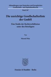 Die unrichtige Gesellschafterliste der GmbH (ISBN: 9783428194117)